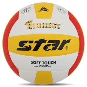 М'яч волейбольний STAR NEW HIGHEST Білий-жовтий VB425-34 (Оригінал)