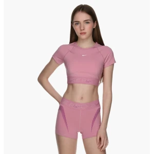 Жіночий Топ Nike Dri-Fit Short-Sleeve Cropped Graphic Top Pink HM6369-699 (Оригінал)
