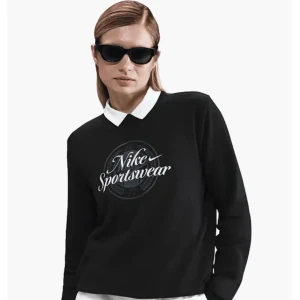 Жіноча толстовка Nike Sportswear Club Fleece Graphic Crew HV2342-010 (Оригінал)
