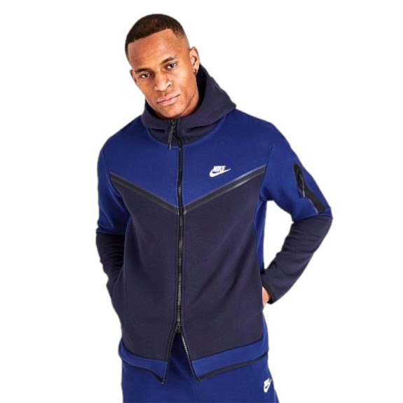 Толстовка Nike Sportswear Tech Fleece Taped Full-Zip Hoodie Blue DV0537-455 (Оригинал)