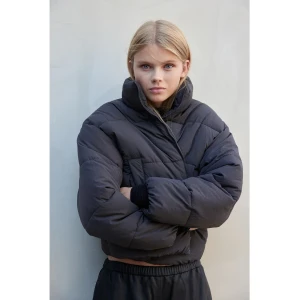 Пуховик Женский H&M Short Puffer Jacket Grey 1228408007 (Оригинал)