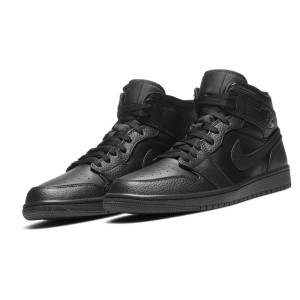 Кроссовки Air Jordan 1 Mid Triple Black 554724-091 (Оригинал)