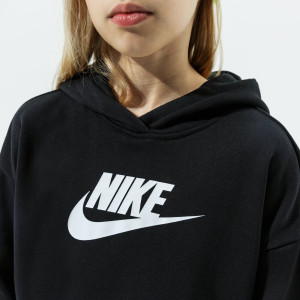 Дитяча Кофта Nike Girls Sportwear Club French Terry Crop Hoodie Hybrid DC7210-010 (Оригінал)