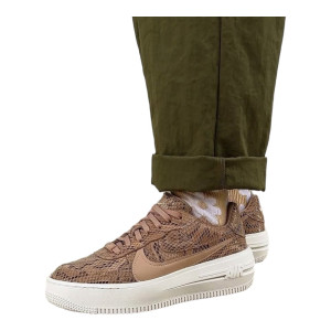 Женские Кроссовки Nike Air Force 1 Plt.Af.Orm Brown Snakeskin Print Fj4965-200 (Оригинал)