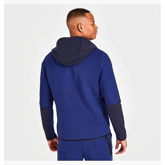 Толстовка Nike Sportswear Tech Fleece Taped Full-Zip Hoodie Blue DV0537-455 (Оригинал) - фото №3
